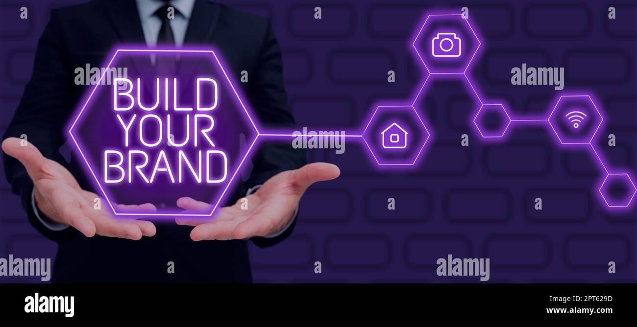 Texte affiche Veuillez nous revoir, mot écrit sur faire une identité commerciale Marketing Publicité Banque D'Images