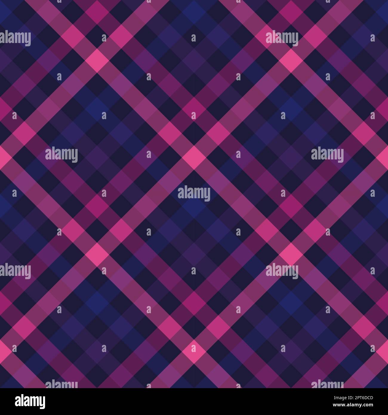 Motif sans couture. Cellule classique en diagonale. Couleur rose contrastée sur fond bleu foncé. Banque D'Images