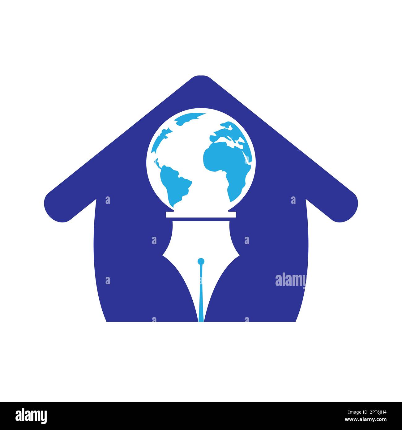 Pointe de stylet et vecteur du logo du globe. Logo Education ...