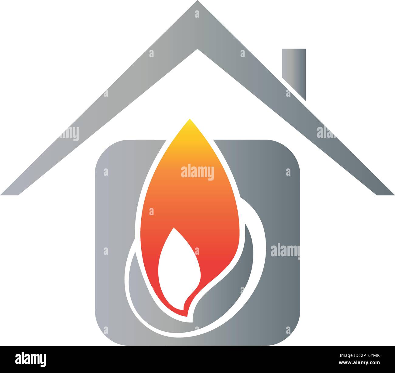 Maison, incendie, plombier, installateur, réparateur, Chauffage, logo, icône Illustration de Vecteur