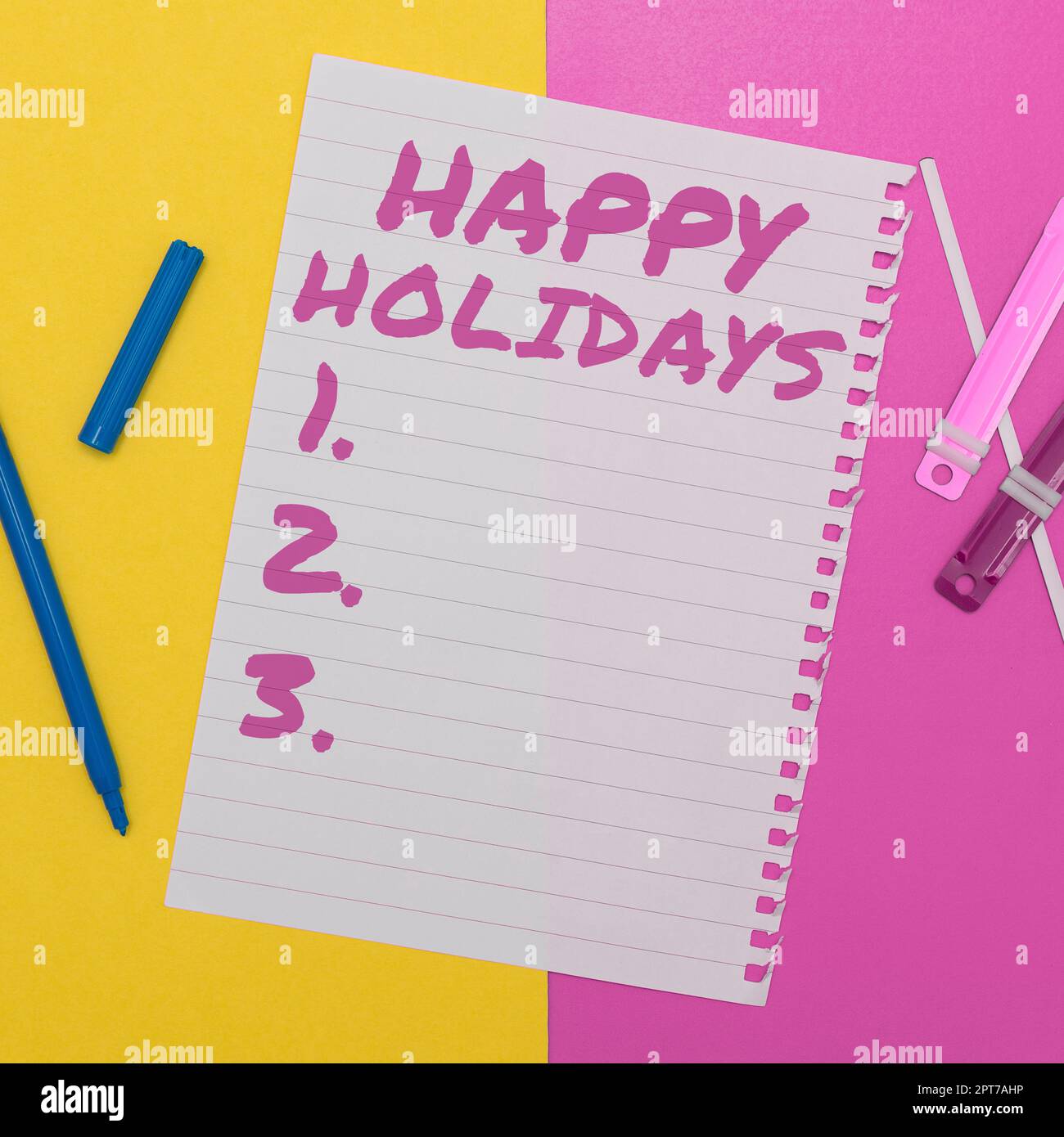 Texte d'écriture Happy Holidays, Business concept salutation utilisé pour reconnaître la célébration de nombreuses vacances Banque D'Images