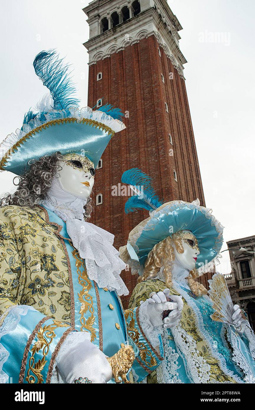 Venise, Italie - 7 février 2018 - Les masques du Carnaval 2018. Le Carnaval de Venise (Italien : Carnevale di Venezia) est un festival annuel tenu à Ven Banque D'Images