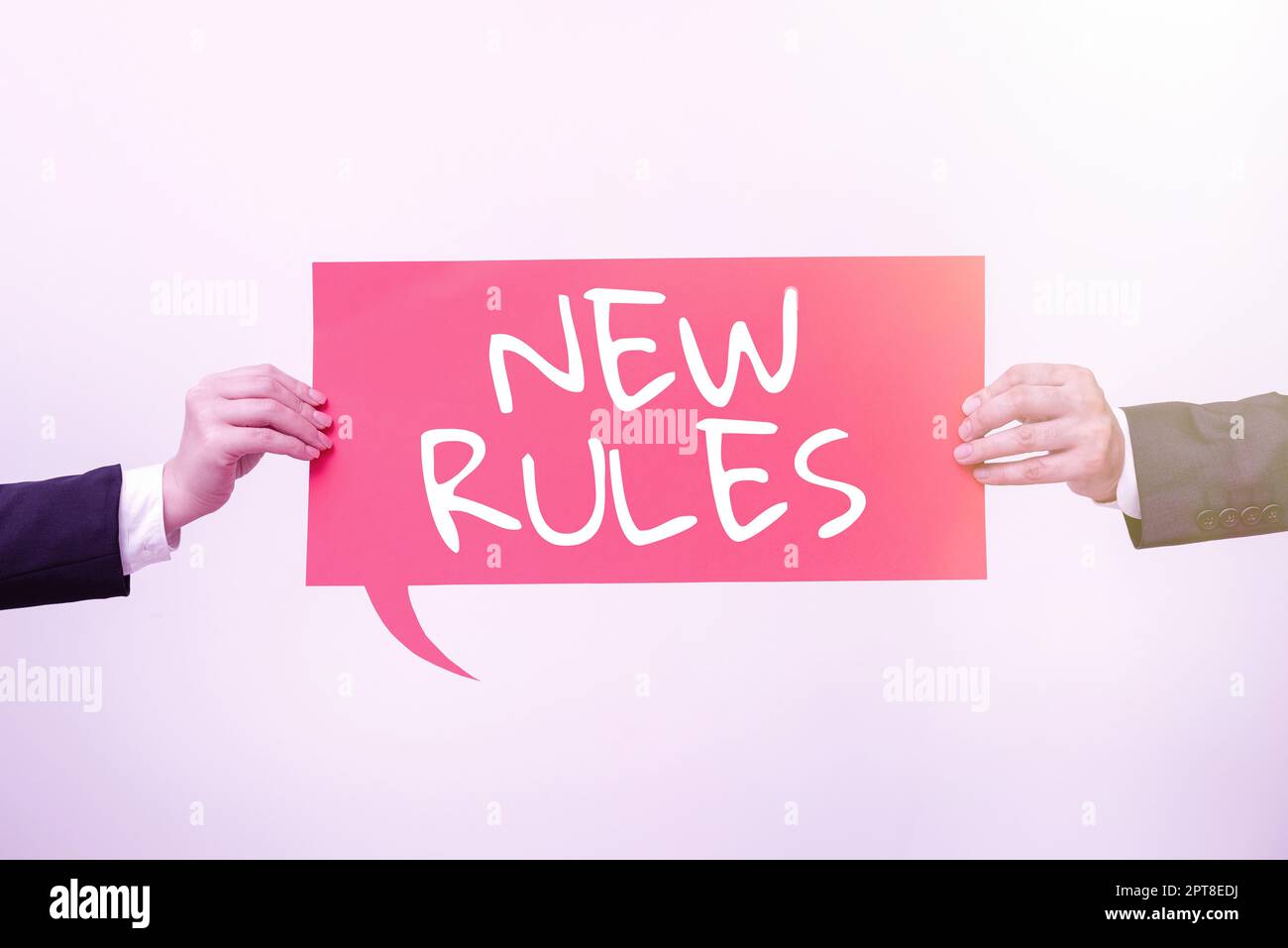 Affiche de texte montrant de nouvelles règles, concept d'entreprise État de modification d'une politique iplemented pour une meilleure mise à niveau Banque D'Images