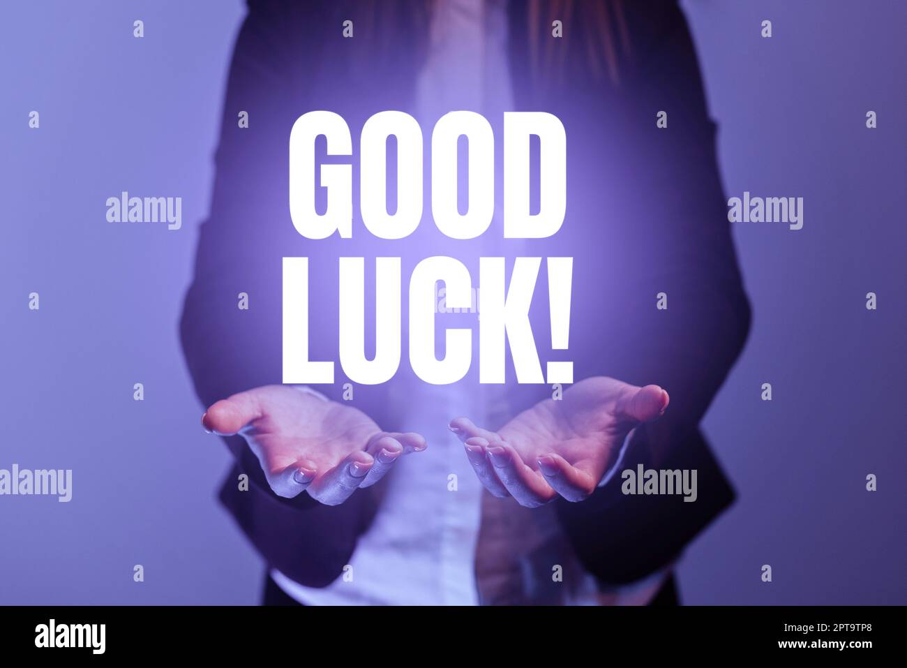 Inspiration montrant signe bonne chance, mot écrit sur Une fortune ...
