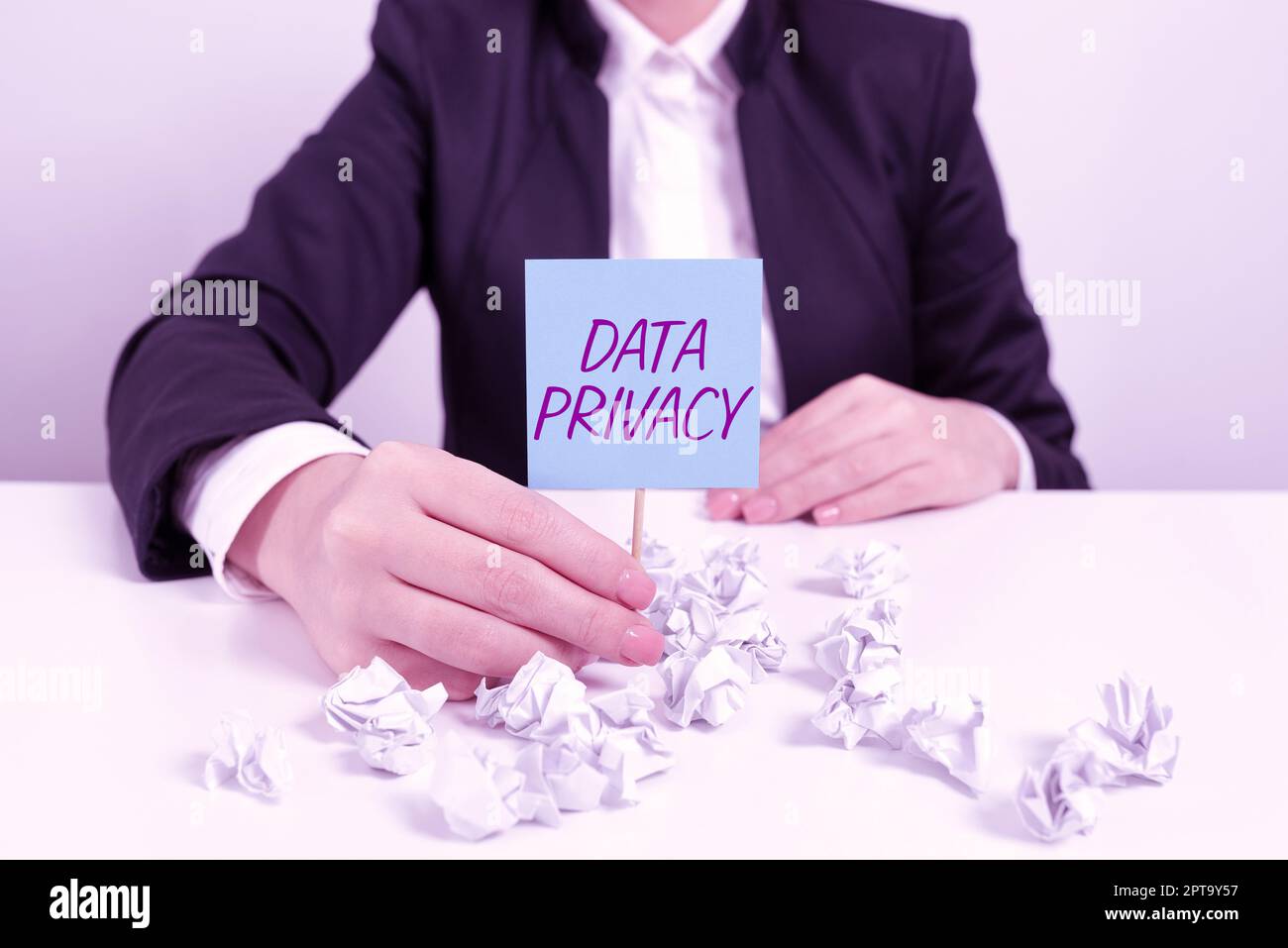 Légende de texte présentant la confidentialité des données, les entreprises présentent la sécurité Internet et la protection numérique du site Web ou de la page d'accueil Banque D'Images