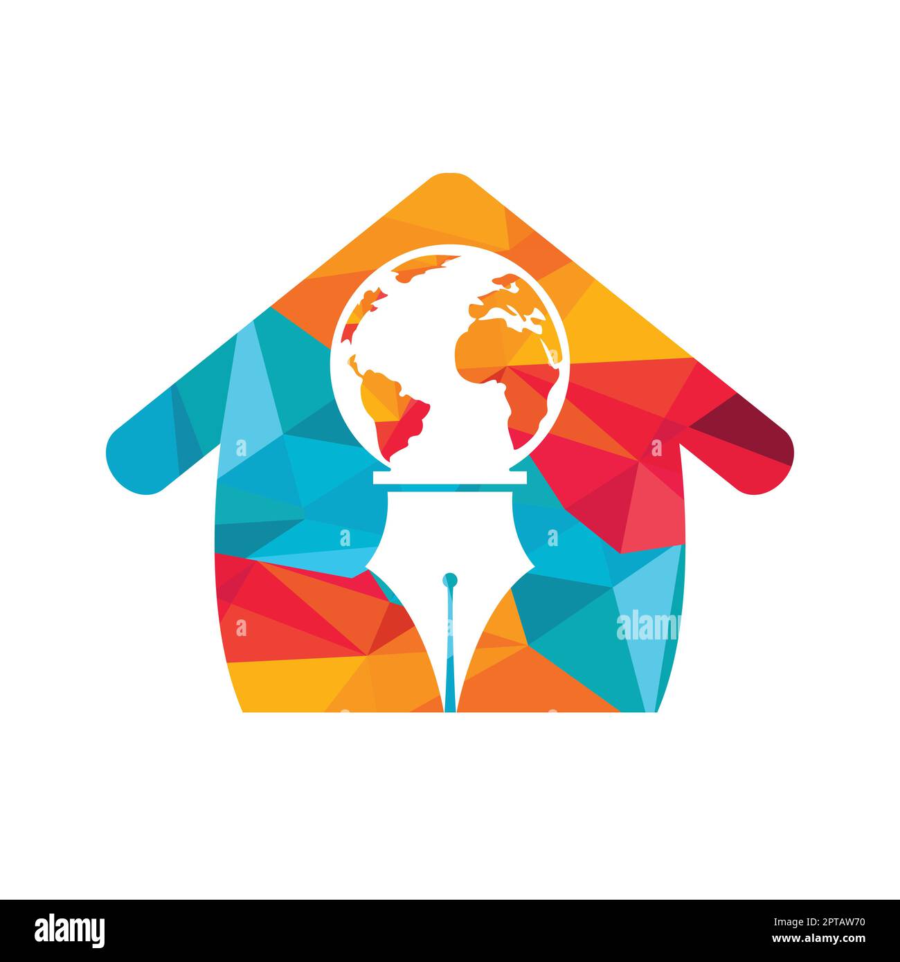 Pointe de stylet et vecteur du logo du globe. Logo Education ...