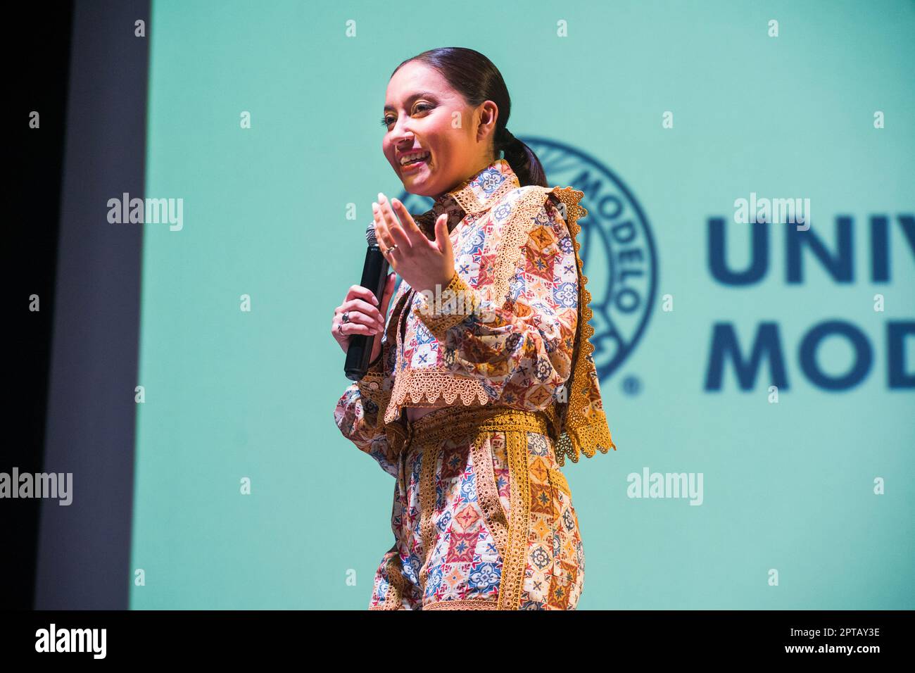 Katya Echazarreta discours de motivation à Mérida, Yucatán. 24 mars 2023 Banque D'Images