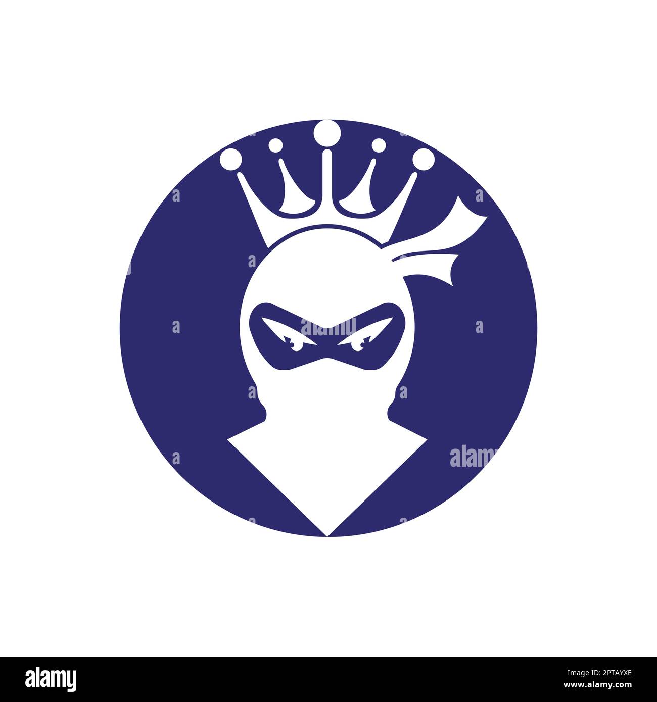Logo King Ninja Vector. Logo Crown associé au ninja. Illustration de Vecteur