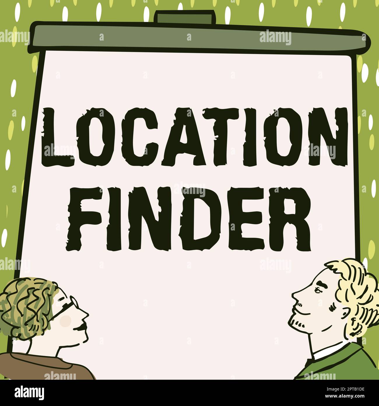 Affiche affichant l'emplacement FinderA service proposé pour trouver l'adresse d'un endroit sélectionné, Business concept Un service proposé pour trouver l'adresse de Banque D'Images