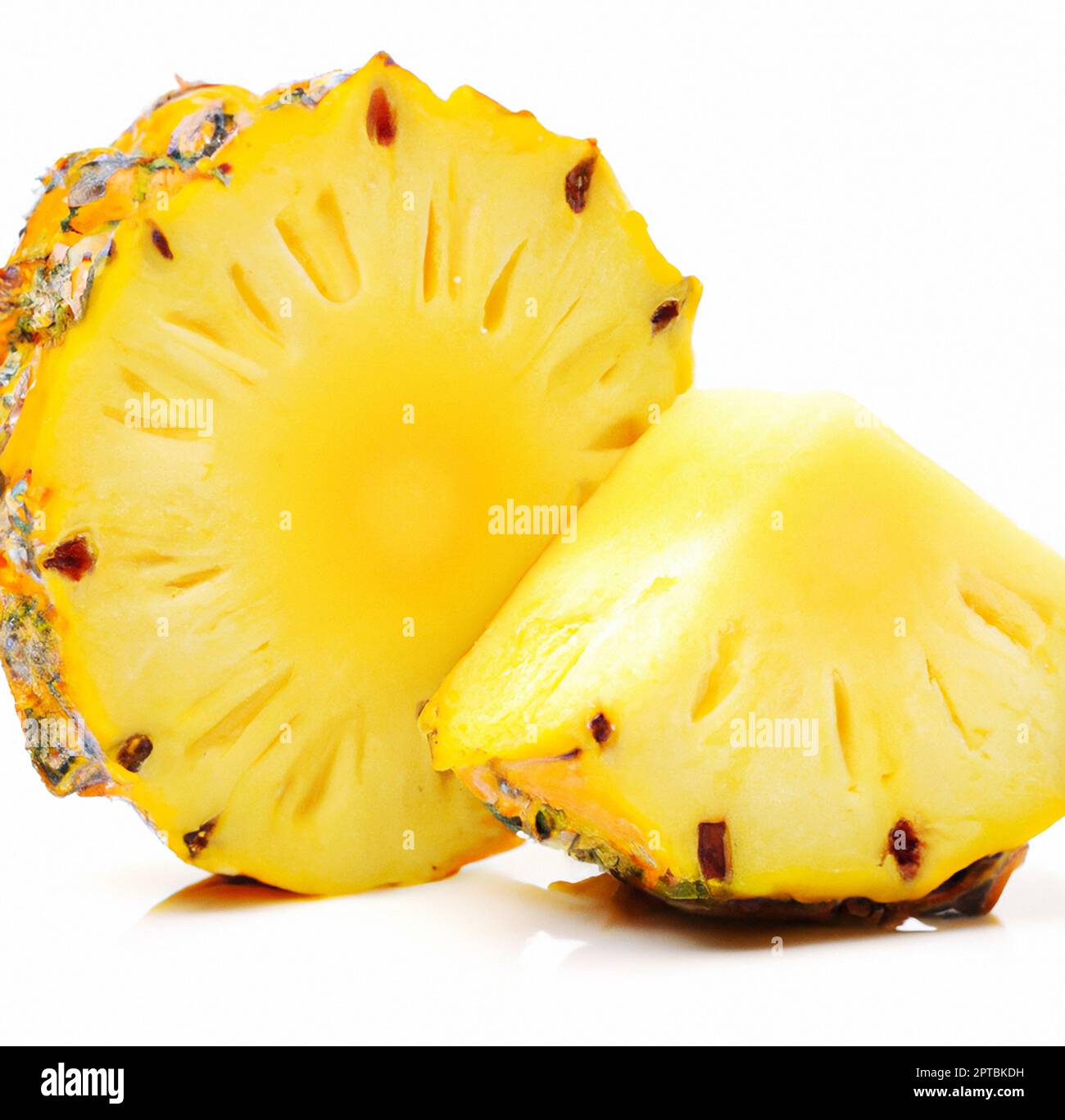 Ananas juteux isolé sur fond blanc. L'ananas (Ananas comosus) est une ...