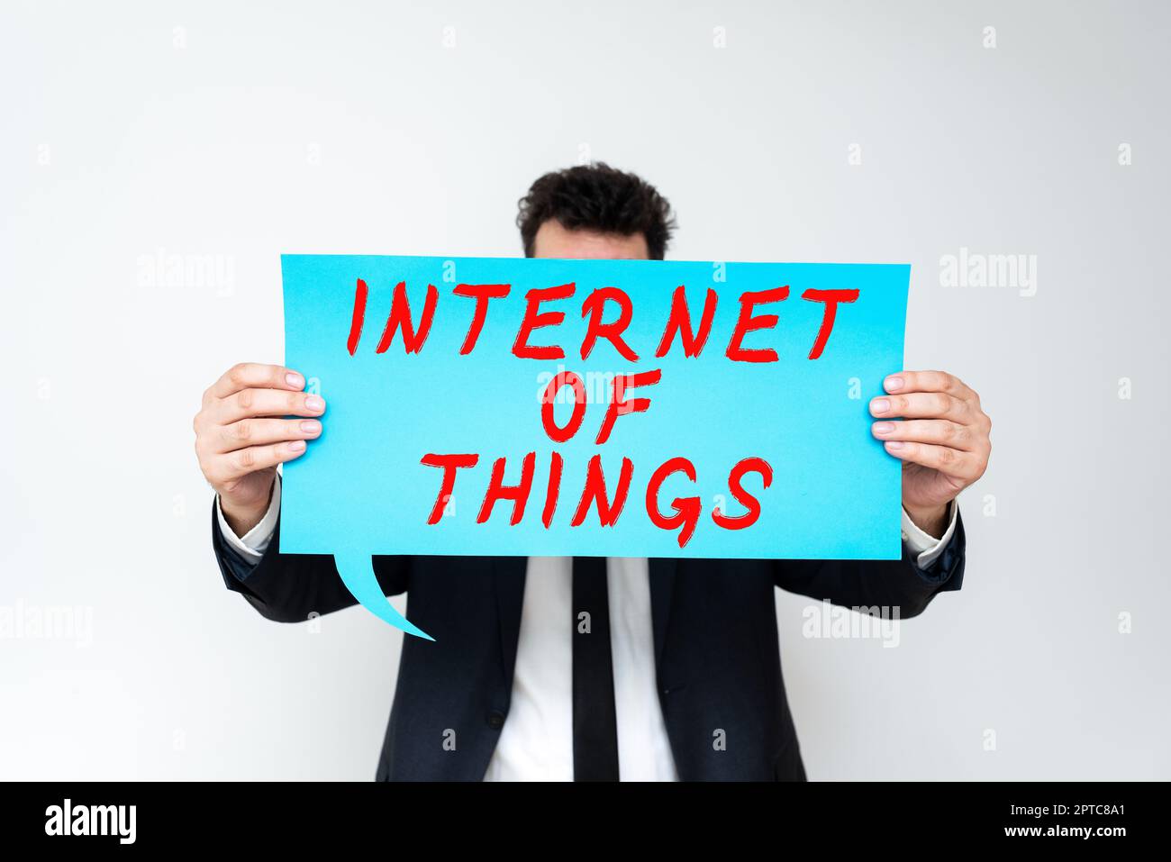 Panneau affichant Internet des objets, Word pour les connexions réseau fabrication innovante et industrie intelligente Banque D'Images