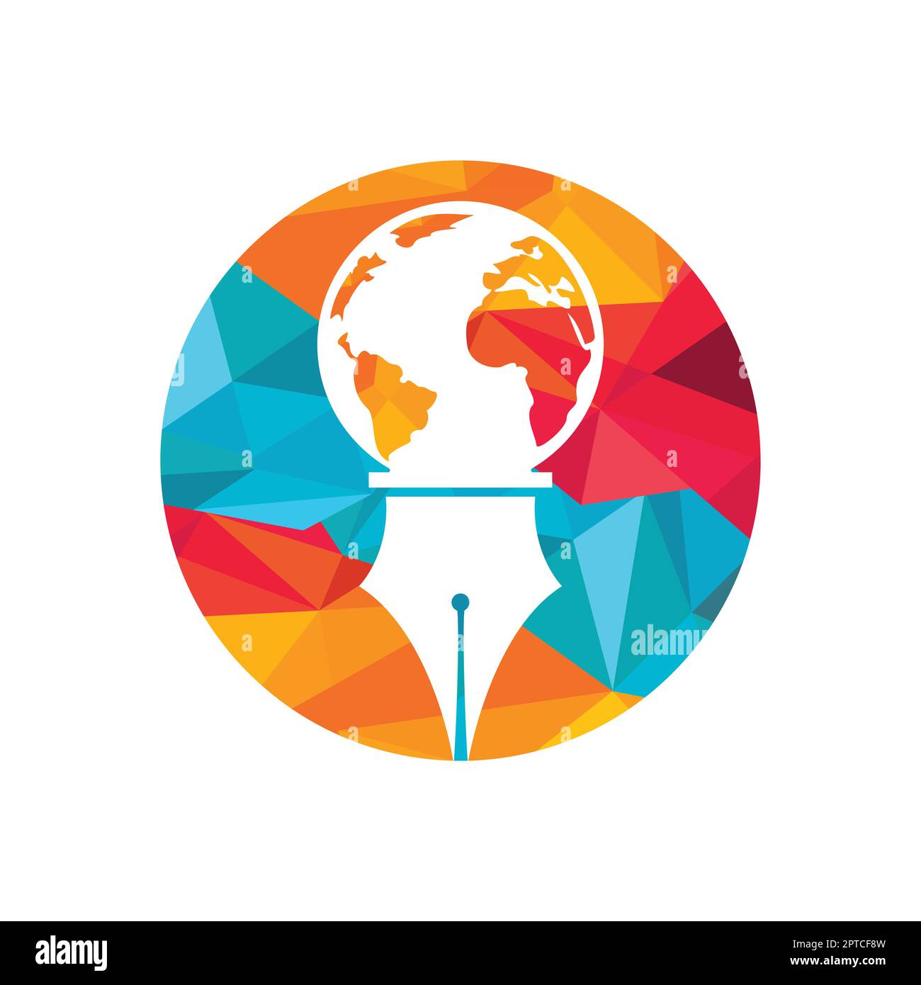 Pointe de stylet et vecteur du logo du globe. Logo Education ...