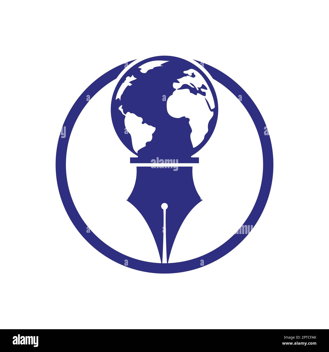 Pointe de stylet et vecteur du logo du globe. Logo Education ...