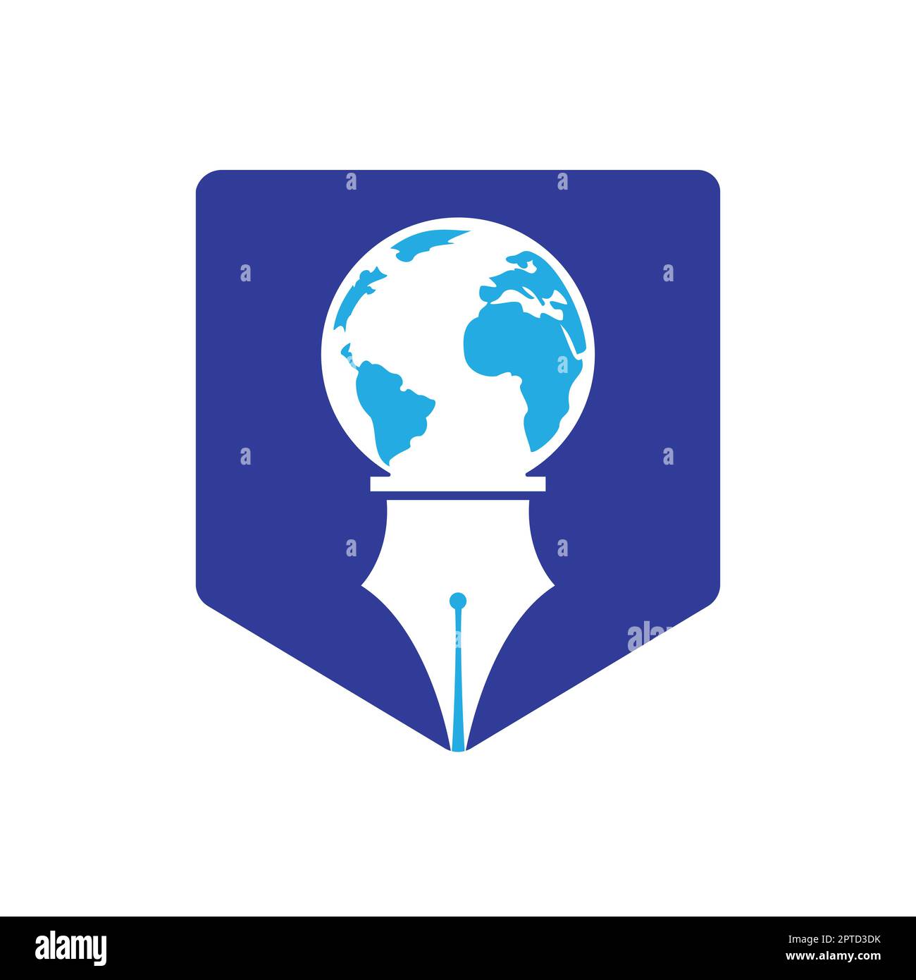Pointe de stylet et vecteur du logo du globe. Logo Education ...