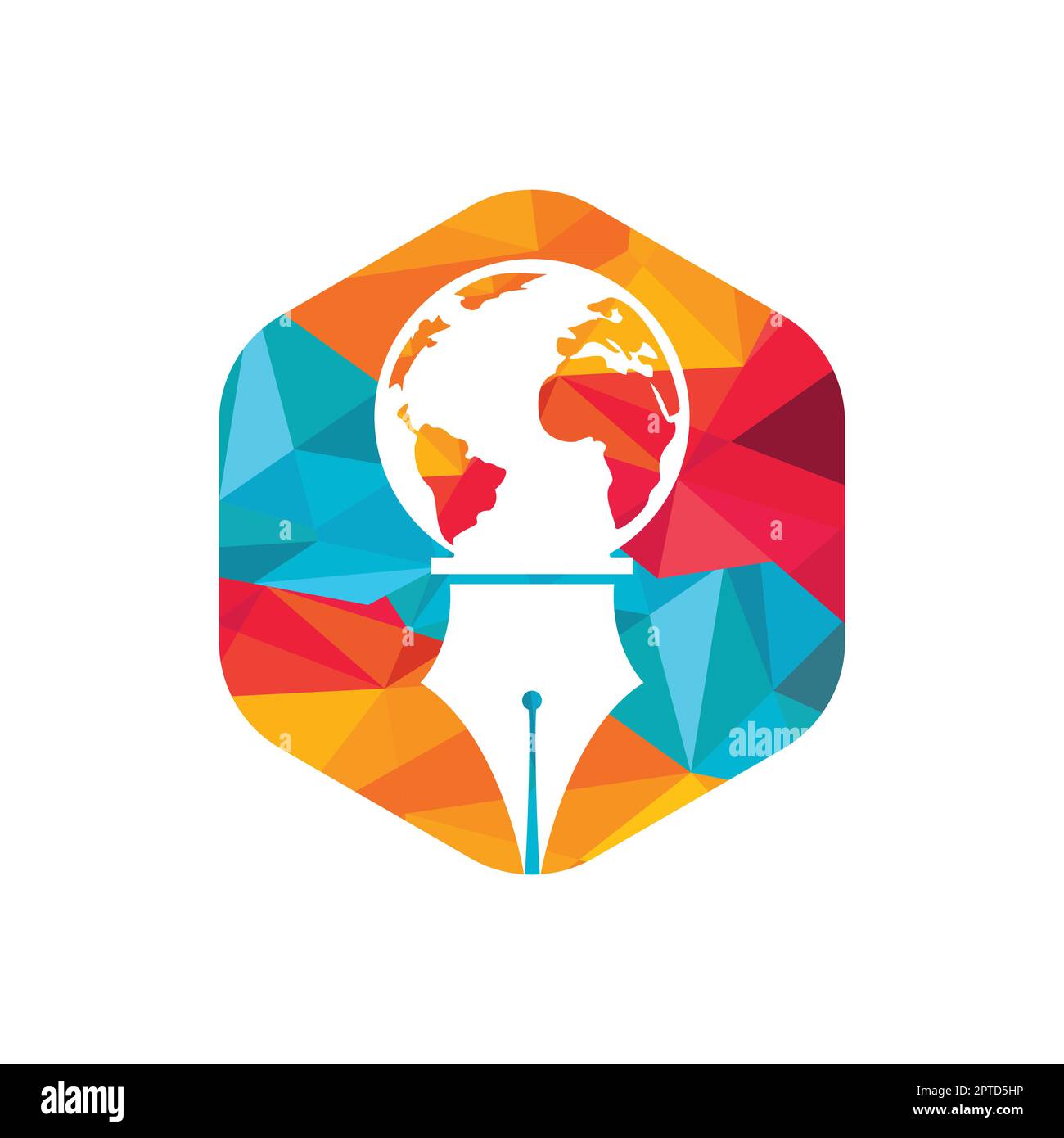 Pointe de stylet et vecteur du logo du globe. Logo Education ...