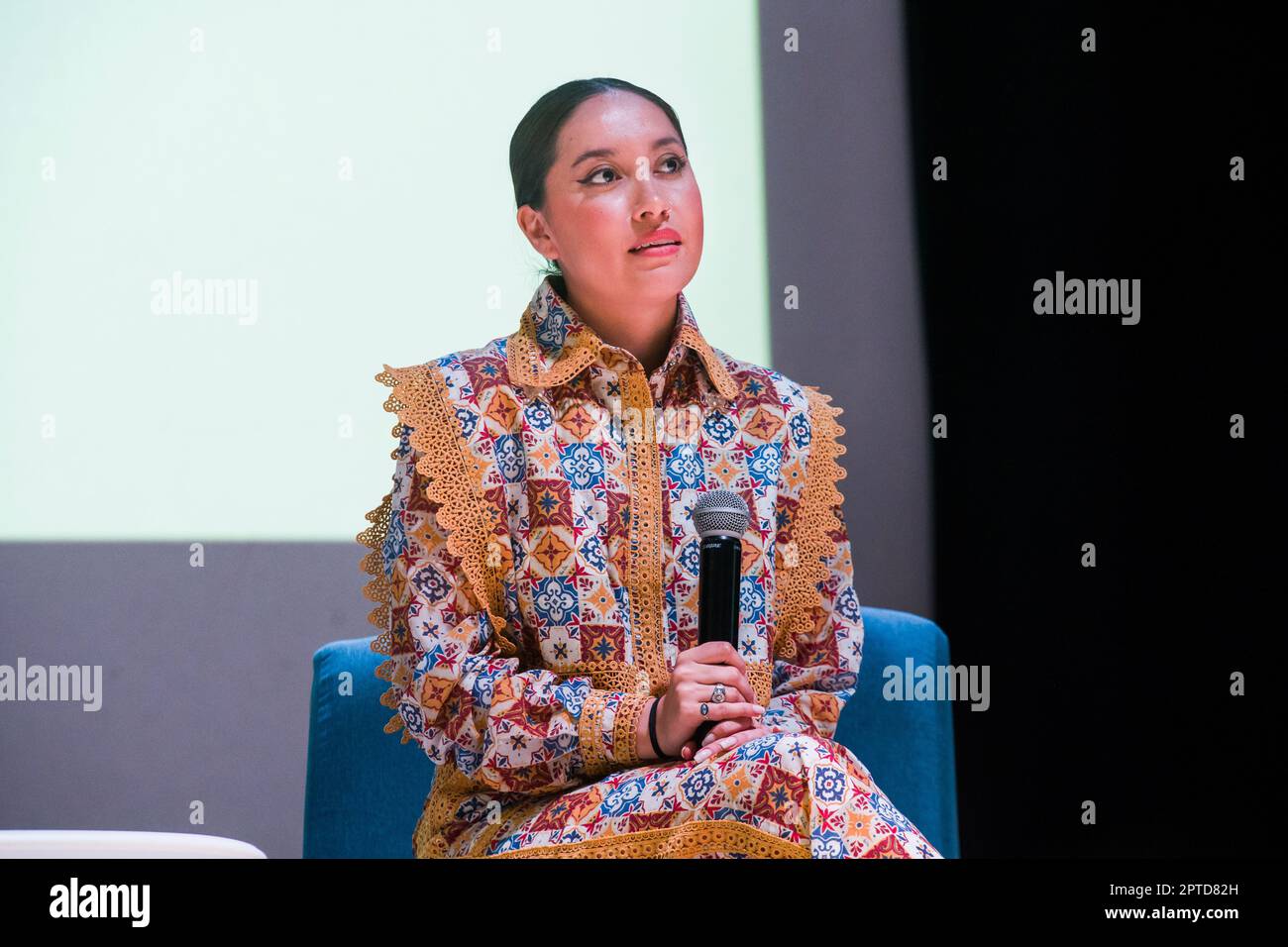 Katya Echazarreta discours de motivation à Mérida, Yucatán. 24 mars 2023 Banque D'Images