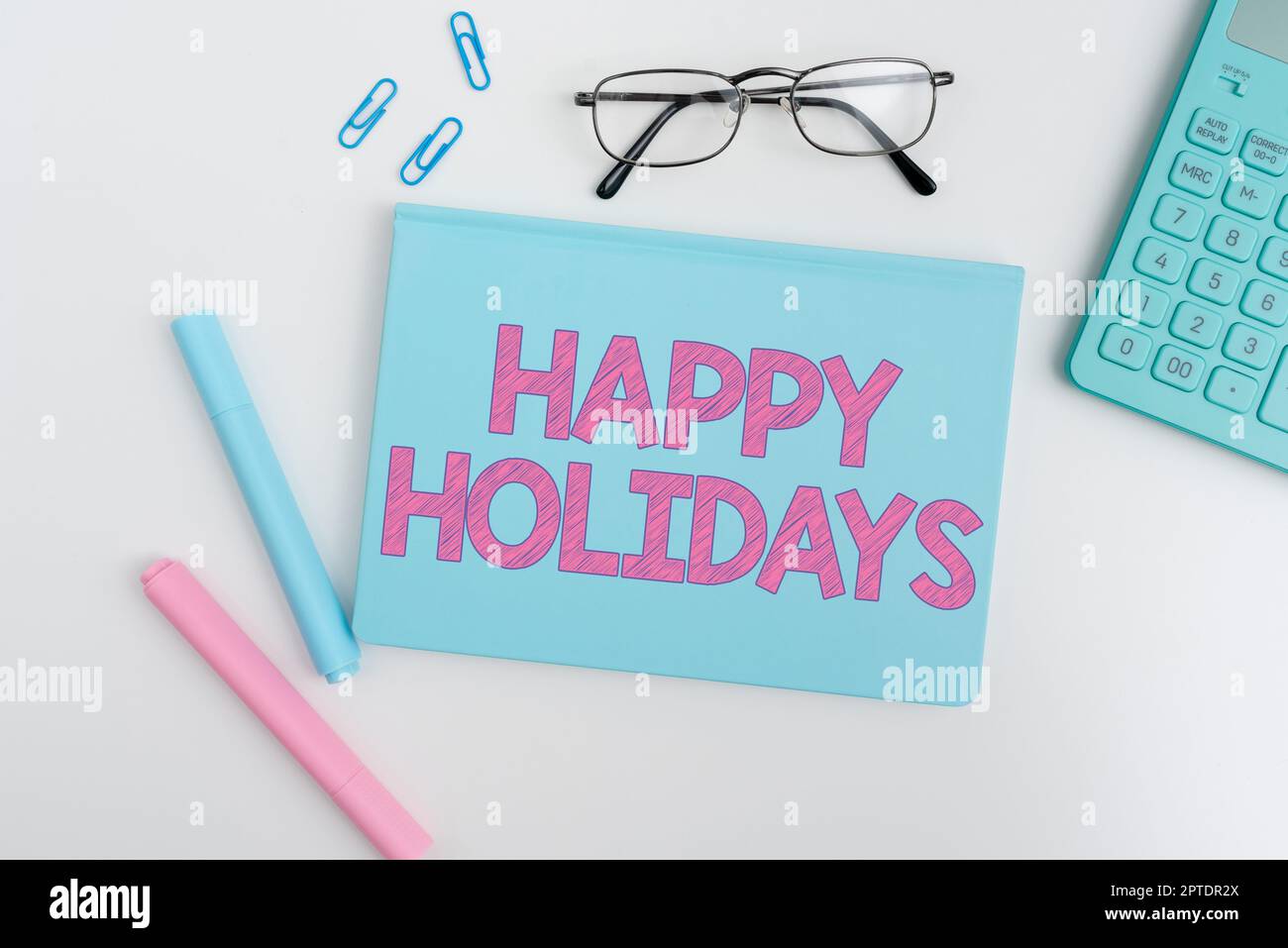 Affiche présentant les fêtes de fin d'année, le concept d'entreprise salutation utilisé pour reconnaître la célébration de nombreuses vacances Banque D'Images