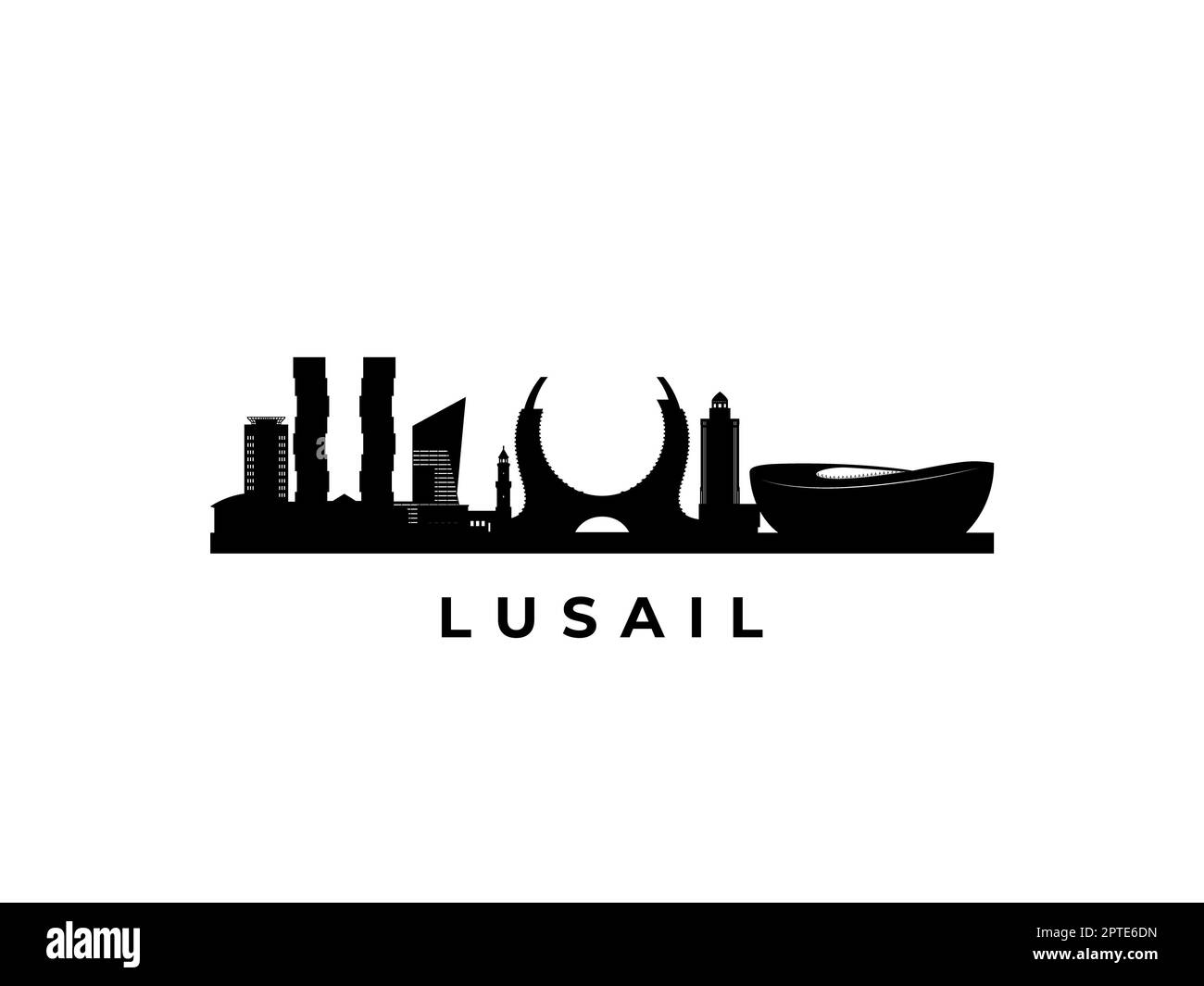 Horizon Vector Lusail. Voyage Luongles célèbres sites. Concept d'affaires et de tourisme pour la présentation, la bannière, le site Web. Banque D'Images