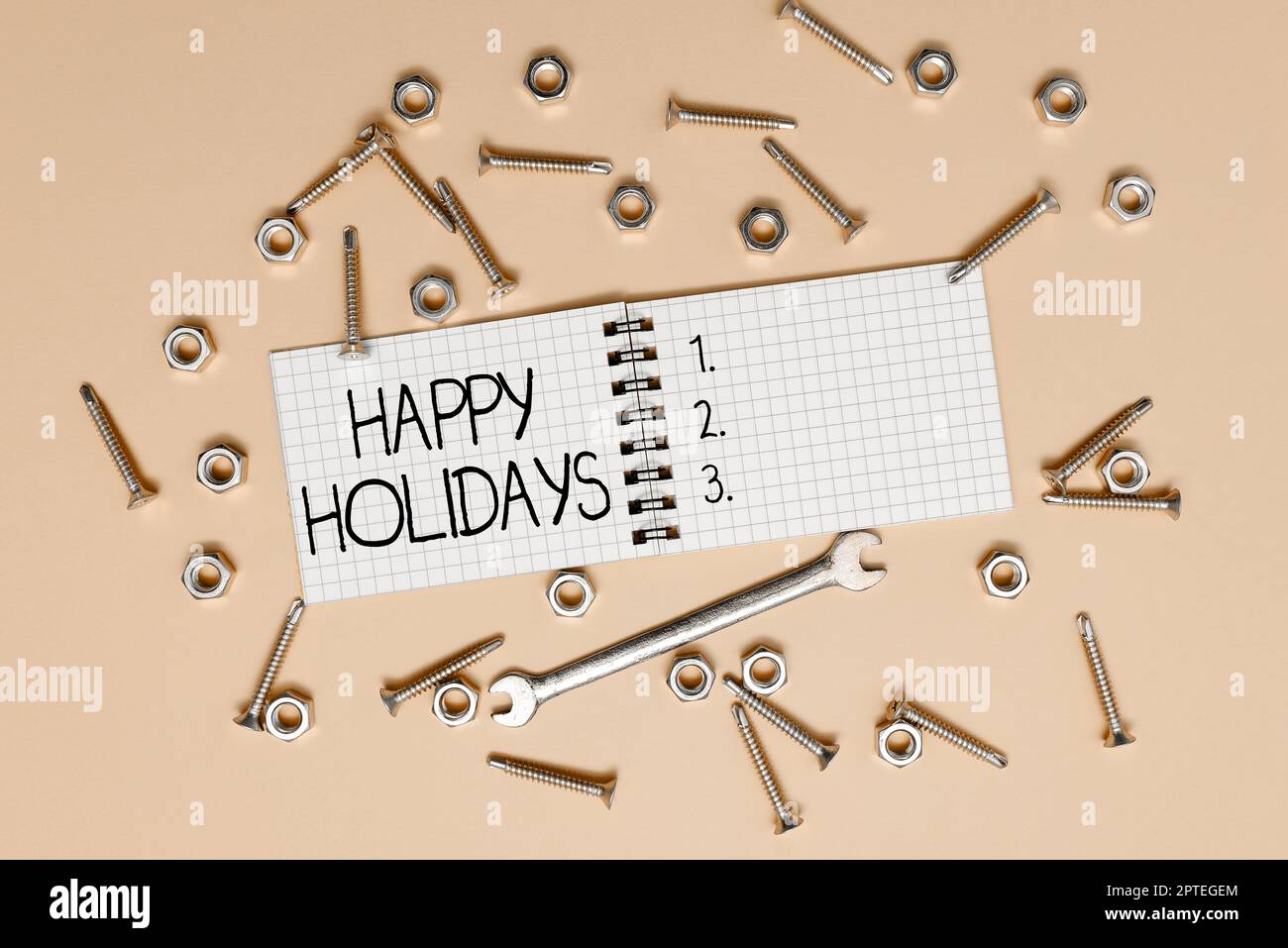 Texte d'écriture Happy Holidays, mot écrit sur le message d'accueil utilisé pour reconnaître la célébration de nombreuses vacances Banque D'Images