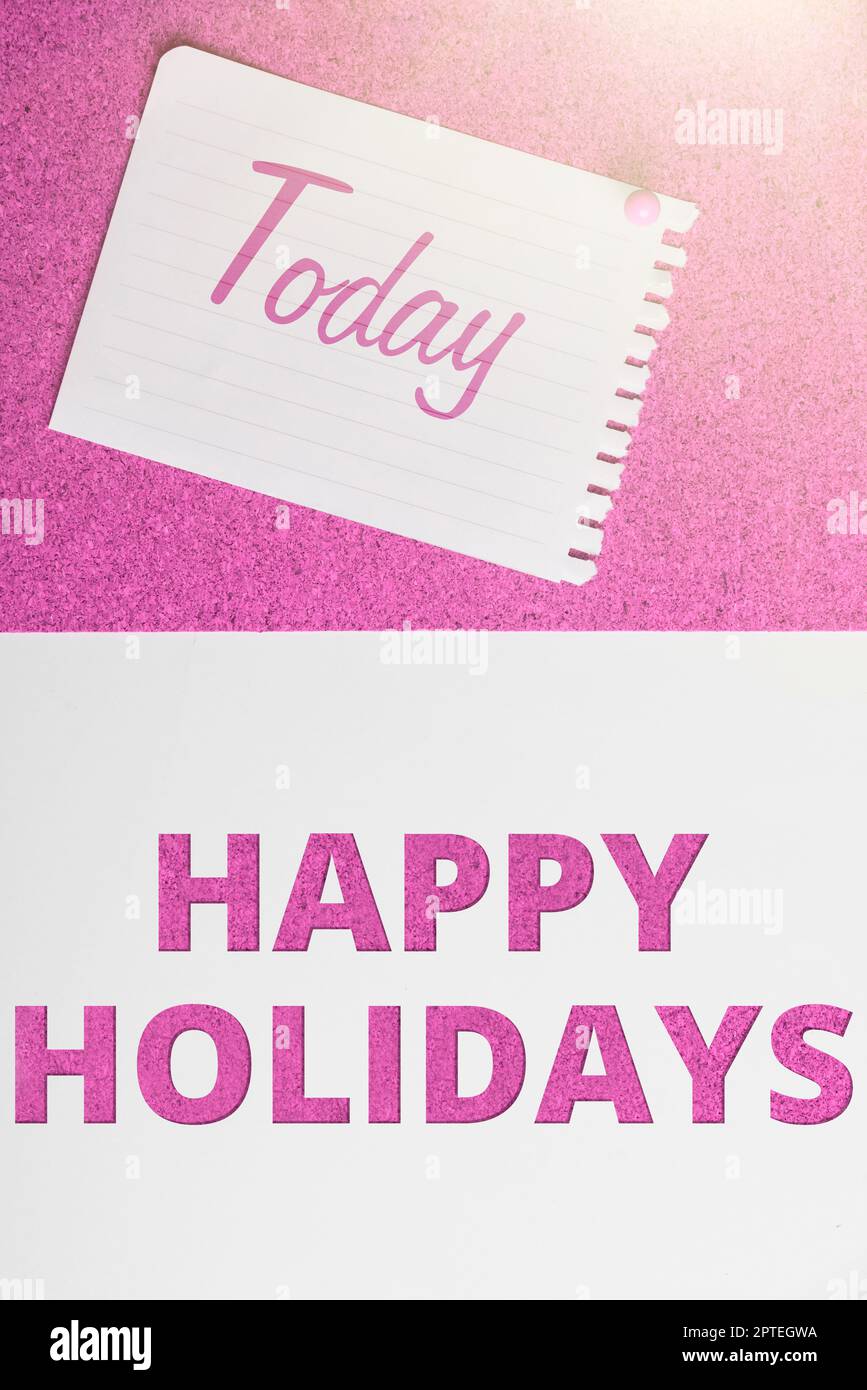 Signe d'écriture à la main Happy Holidays, Business concept salutation utilisé pour reconnaître la célébration de nombreuses vacances Banque D'Images