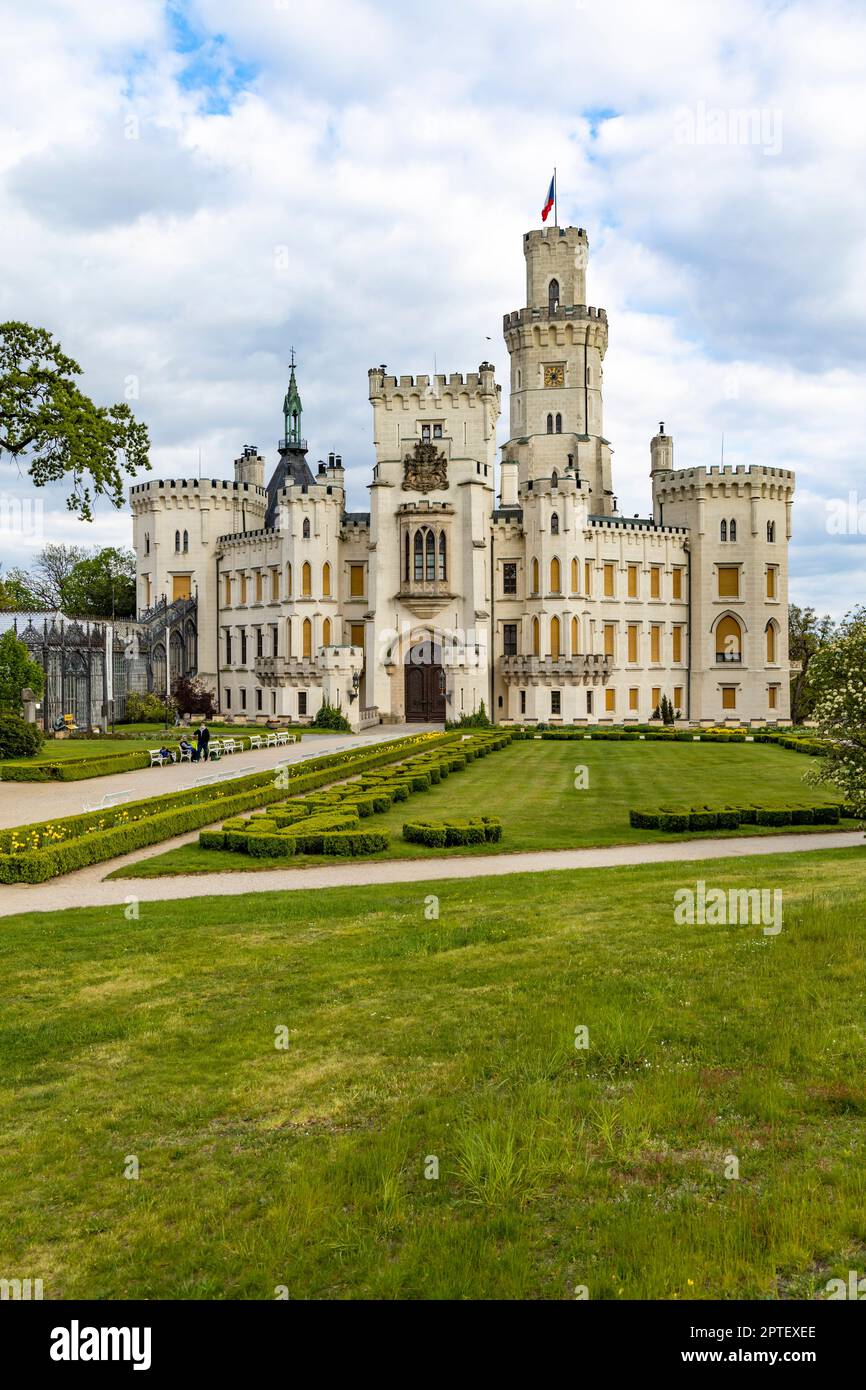 Château de Hluboka nad Vltavou en Bohême du Sud, République tchèque Banque D'Images