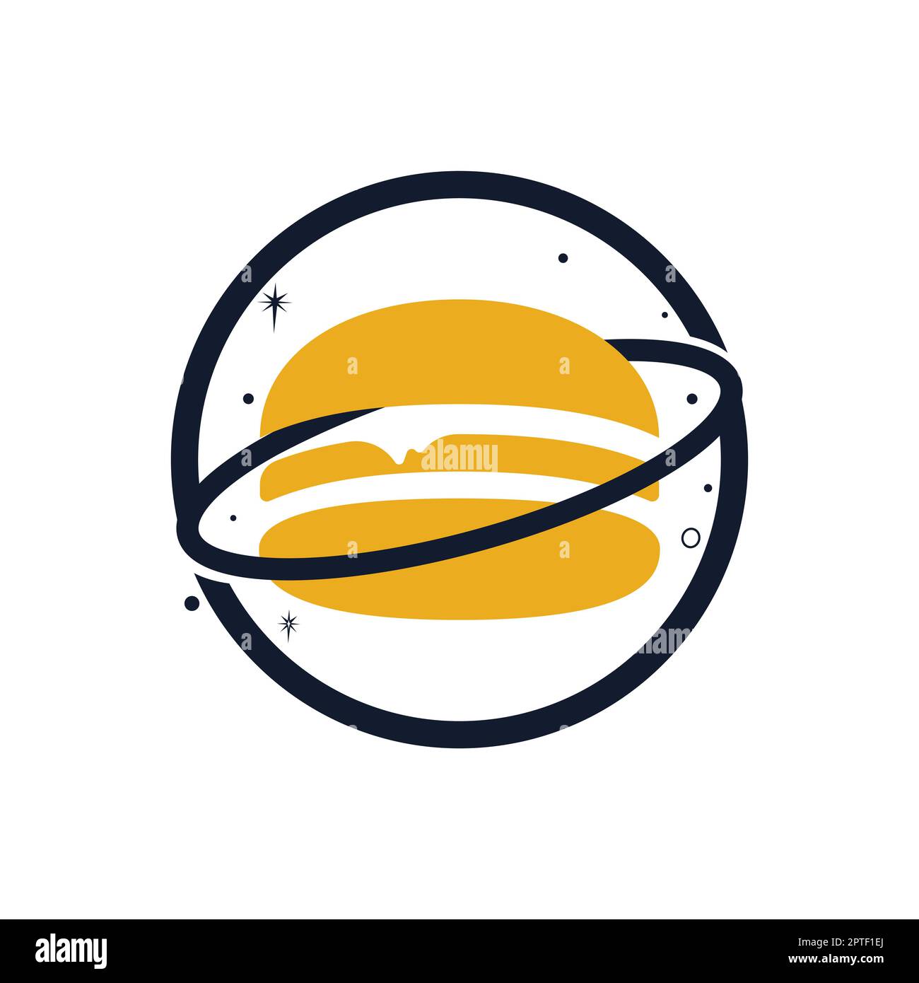 Logo Burger Planet Vector. Concept du café et du logo du restaurant. Illustration de Vecteur