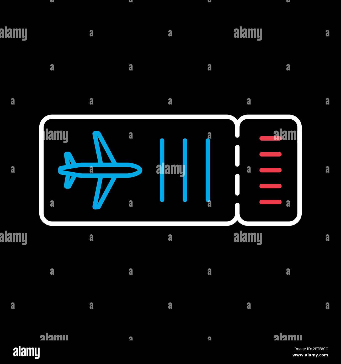 Icône vecteur plat du plan de ticket. Panneau été Illustration de Vecteur