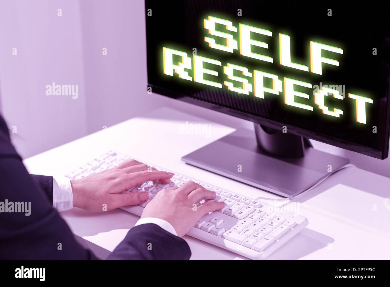 L'écriture affichant le texte respect de soi, approche d'affaires fierté et confiance en soi se tenir pour vous Banque D'Images