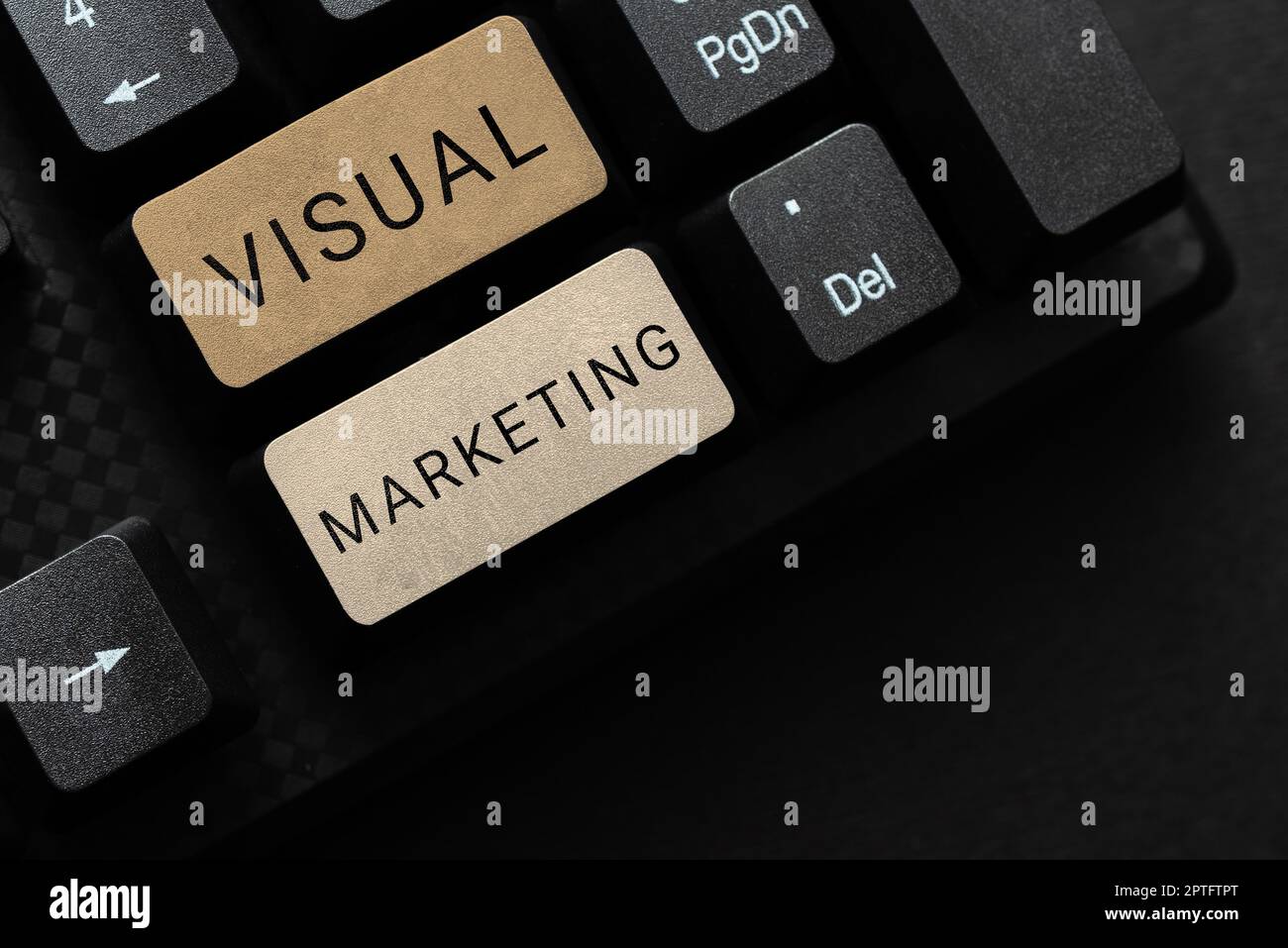 Affiche affichant le marketing visuel, présentation de l'entreprise racontant l'histoire de votre marque ou de votre produit par création Banque D'Images