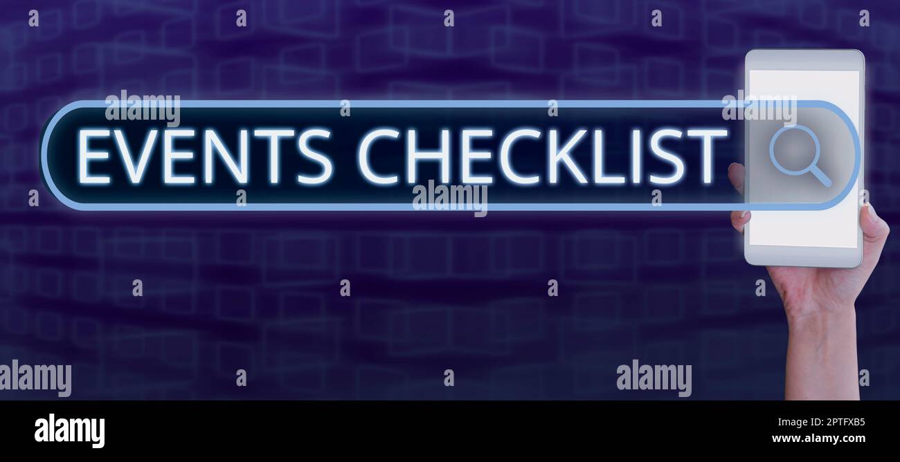 Affiche de texte montrant les événements liste de contrôle, photo conceptuelle outil précieux pour gérer votre affaire avec succès Banque D'Images