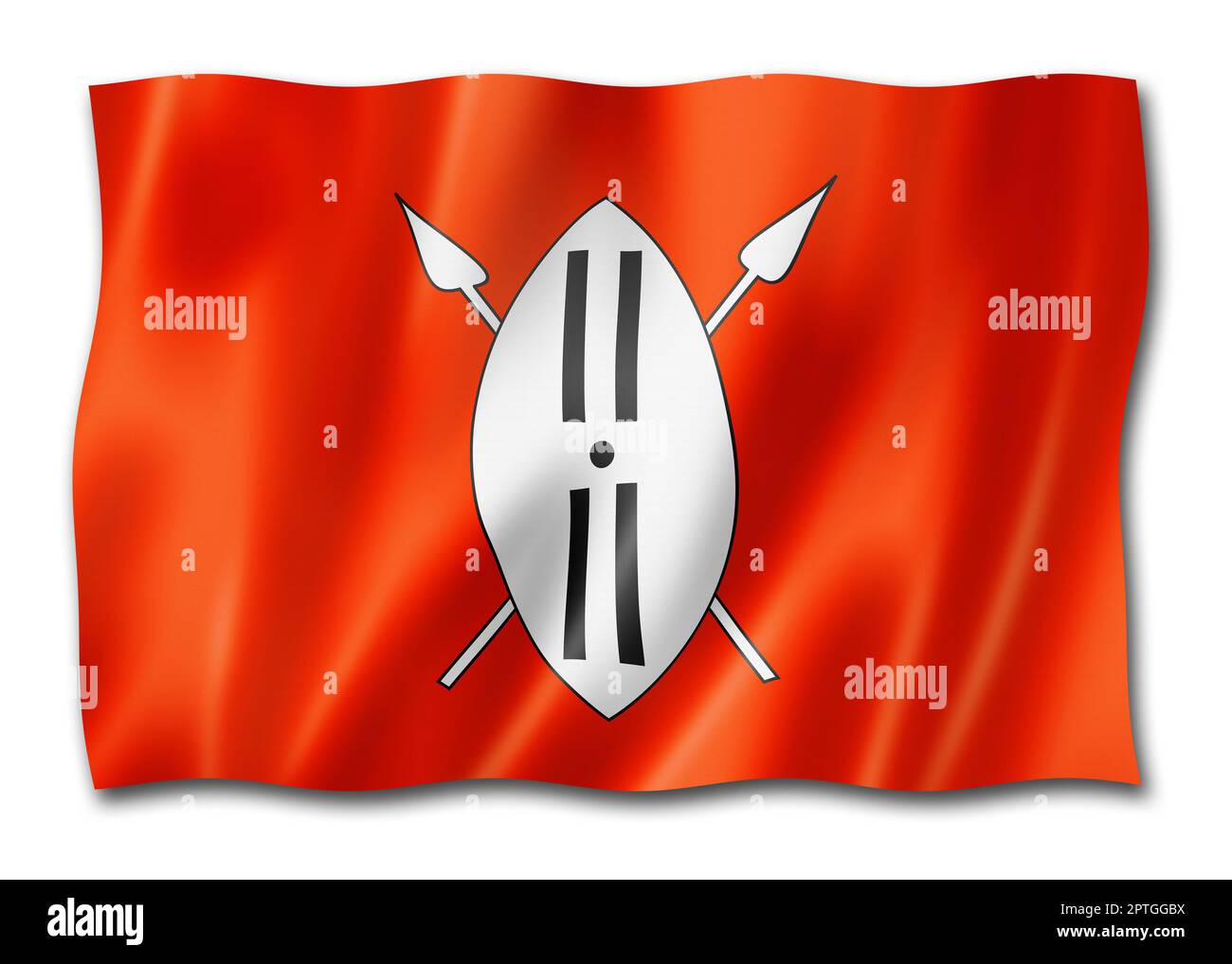 Le drapeau ethnique du peuple maasai, Afrique. Illustration tridimensionnelle Banque D'Images