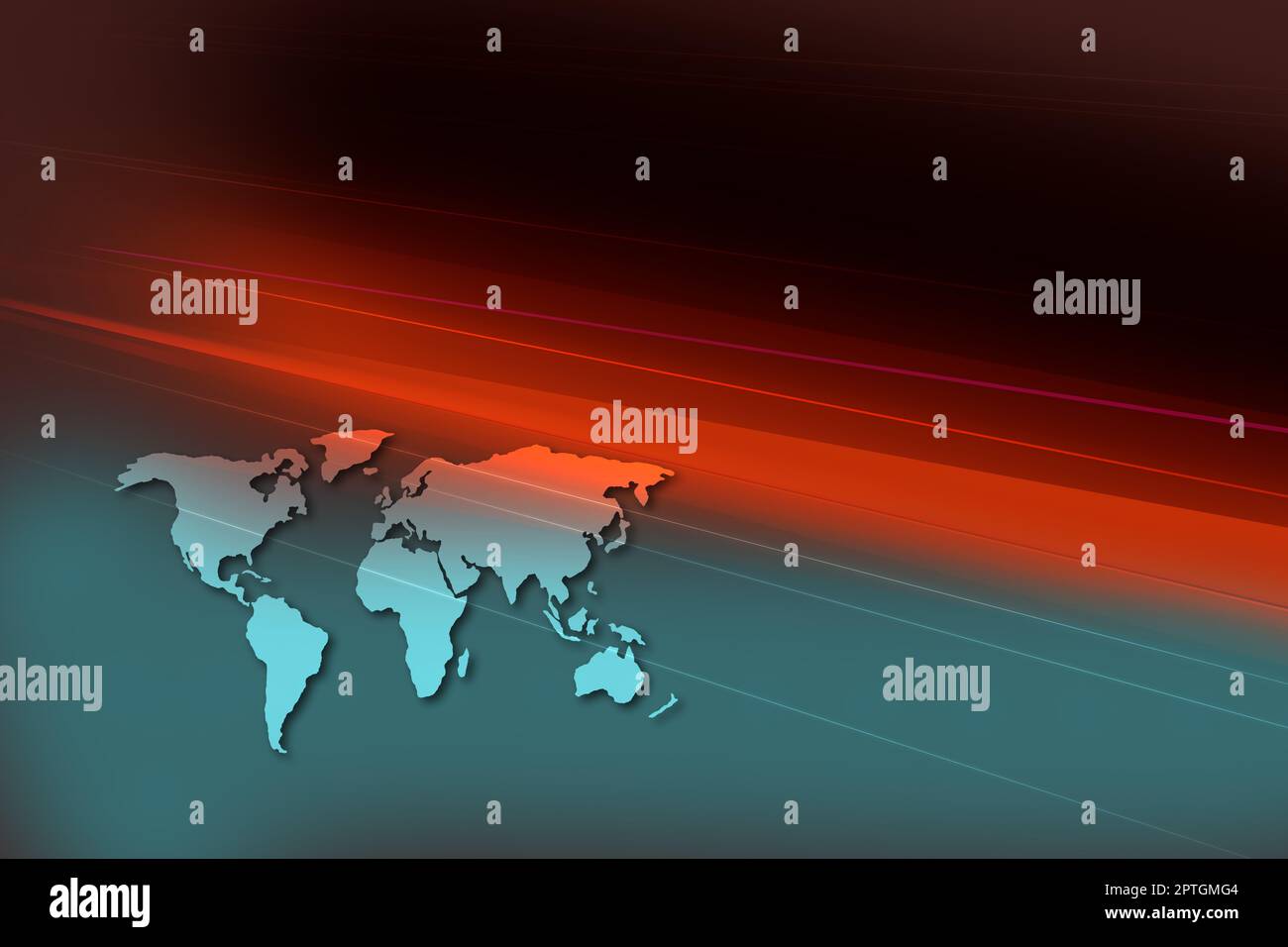 Concept d'actualité révolutionnaire avec carte du monde en arrière-plan Banque D'Images