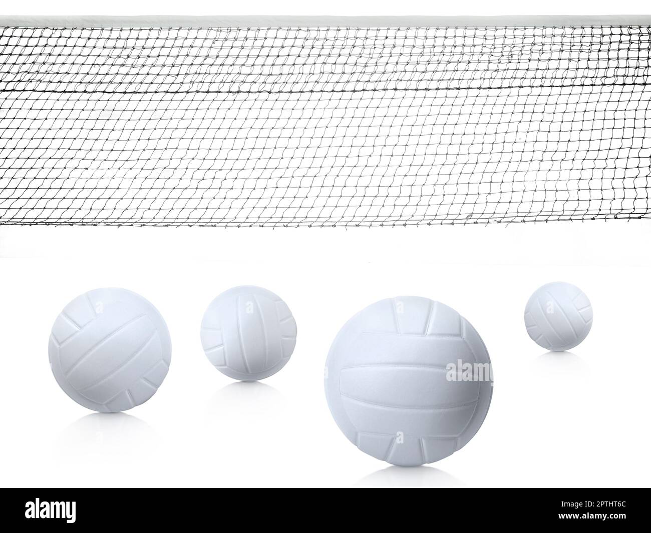 Filet de volley-ball isolé sur fond blanc Banque D'Images