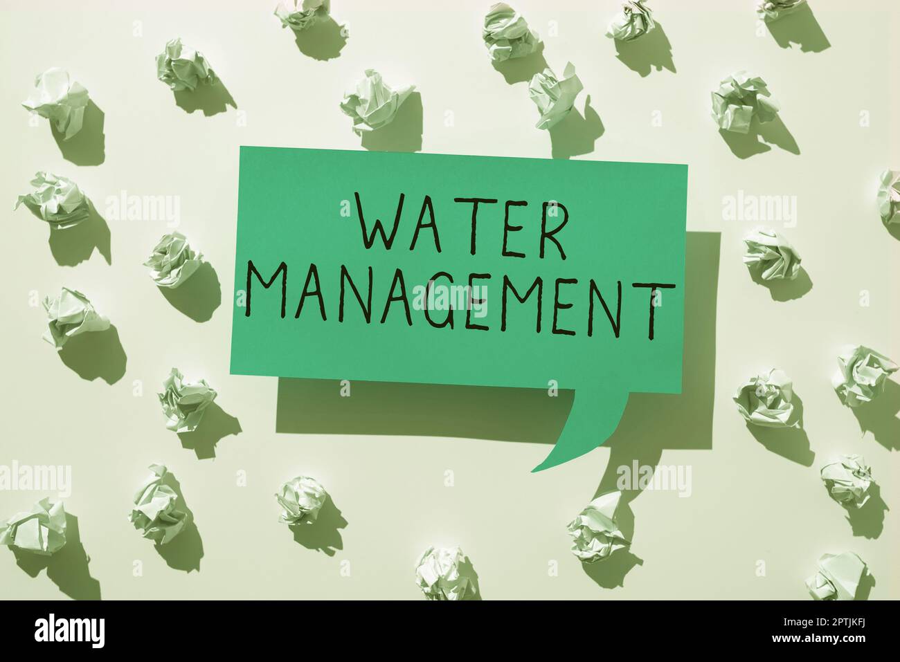 Panneau affichant gestion de l'eau, approche commerciale utilisation optimale des ressources en eau selon des politiques d'eau définies Banque D'Images