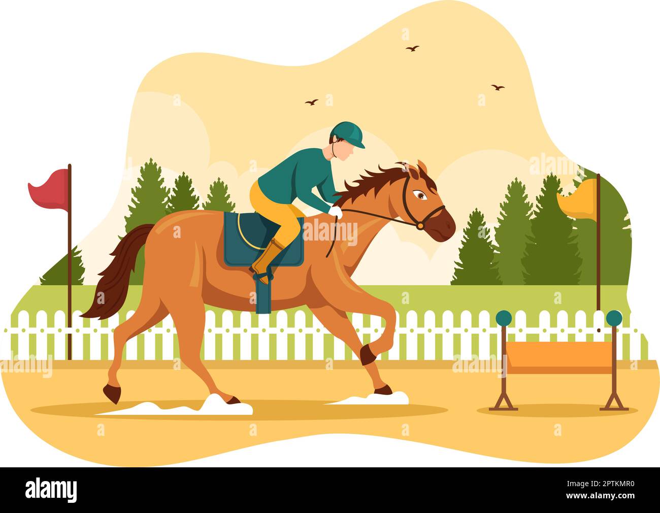 Dessin Original Courses Hippiques - Caricature Offset Cheval Et Jockey Par Brigantine