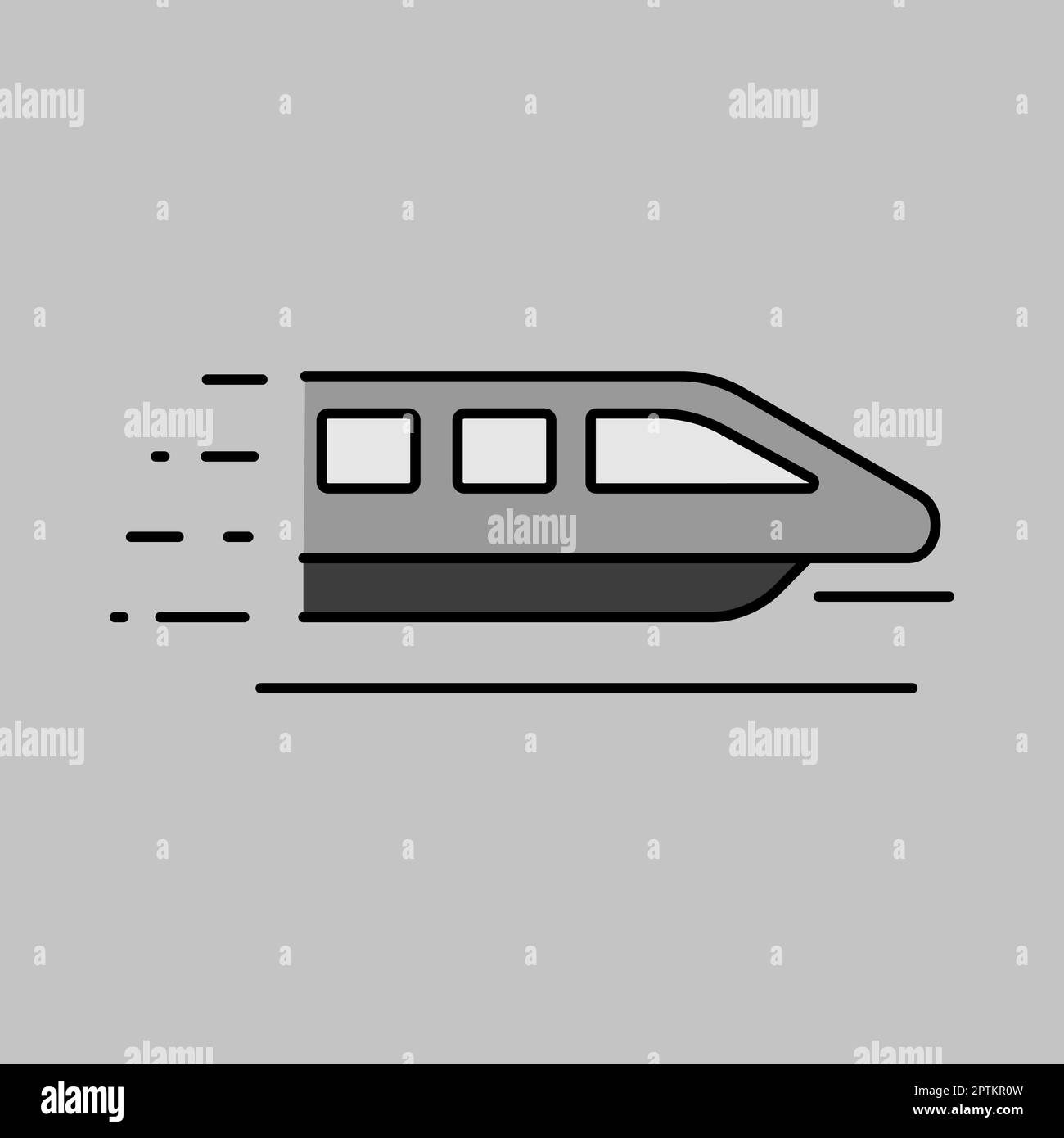 Monorail vitesse train moderne icône vecteur plat Illustration de Vecteur