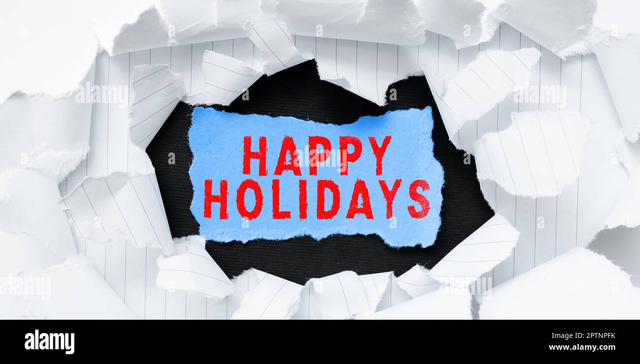 Écriture affichant le texte Happy Holidays, Internet concept salutation utilisé pour reconnaître la célébration de nombreuses vacances Banque D'Images
