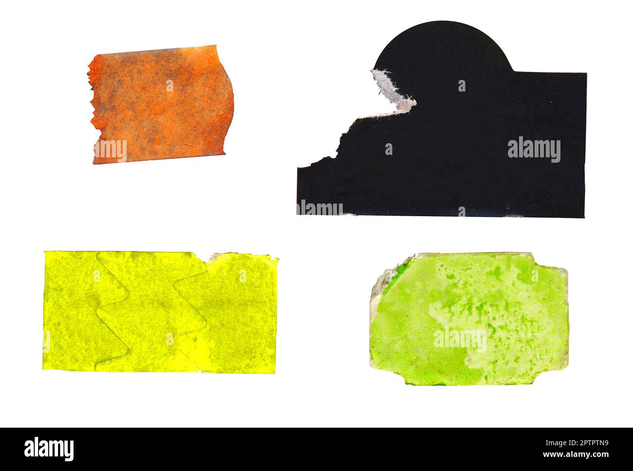 jeu d'étiquettes de prix adhésives vierges, étiquettes de prix multicolores, avec espace de copie gratuit, isolées Banque D'Images