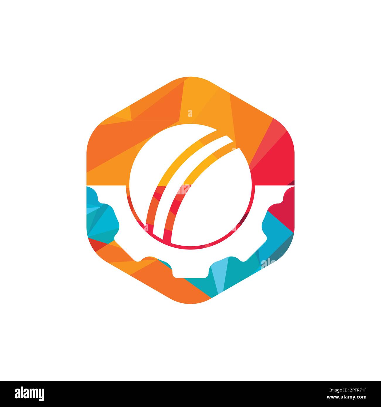 Modèle de conception du logo de l'engrenage de cricket. Illustration de Vecteur
