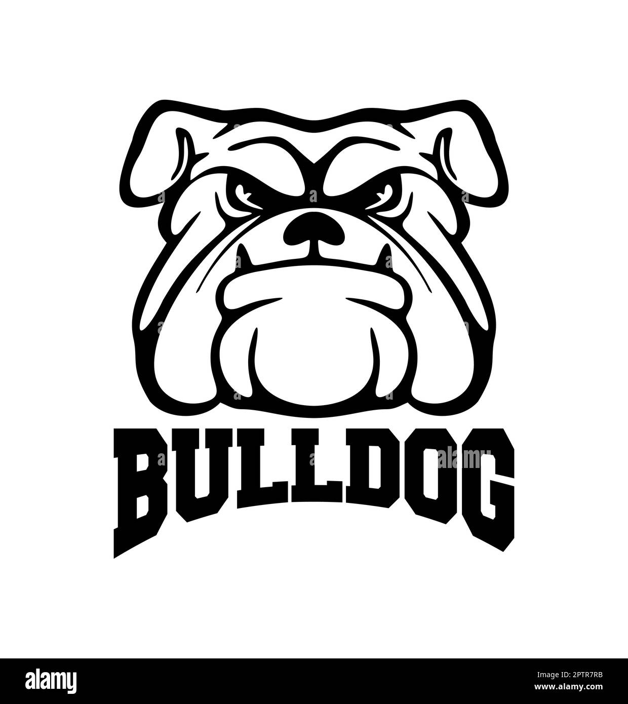 Logo Bulldog Head Line Illustration de Vecteur