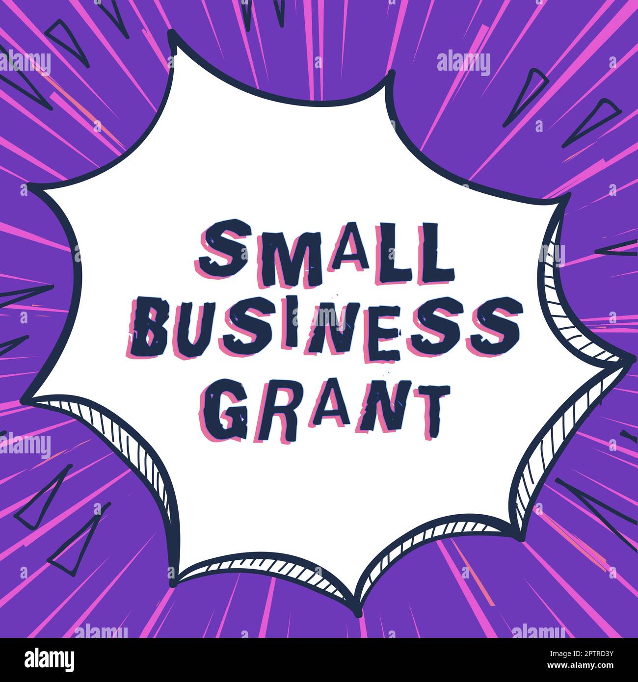 Affiche présentant une subvention pour les petites entreprises, vue d'ensemble d'une entreprise individuelle connue pour sa taille limitée Banque D'Images