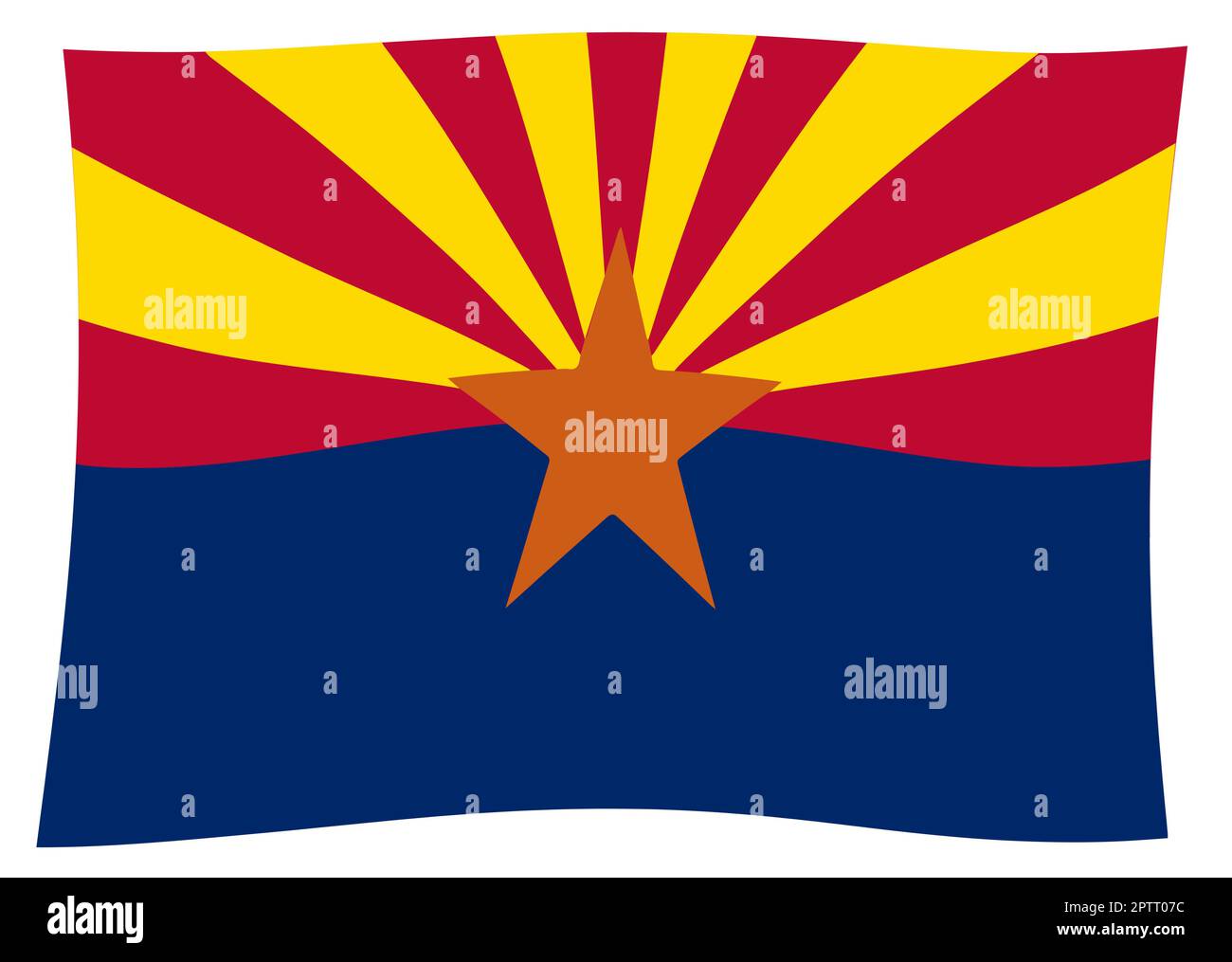 Le drapeau de l'état de l'Arizona Forme Banque D'Images