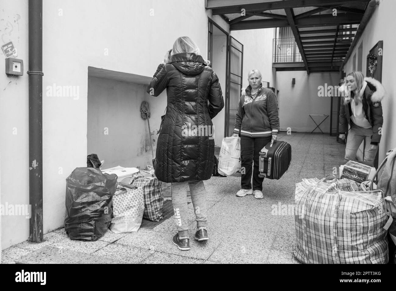 Italie, Abbiategrasso, réfugiés ukrainiens dans le centre d'accueil de l'ancien couvent de l'Annunciata Banque D'Images