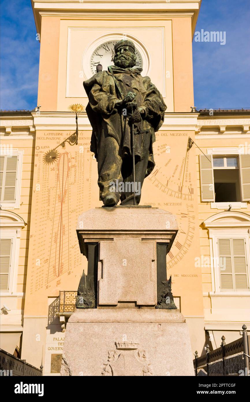 Statue de Garibaldi, Place Garibaldi, Parme, Emilie-Romagne, Italie Banque D'Images