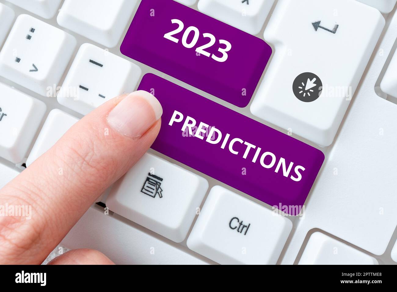 Affiche affichant 2023 prédictions, mot pour la liste des choses que