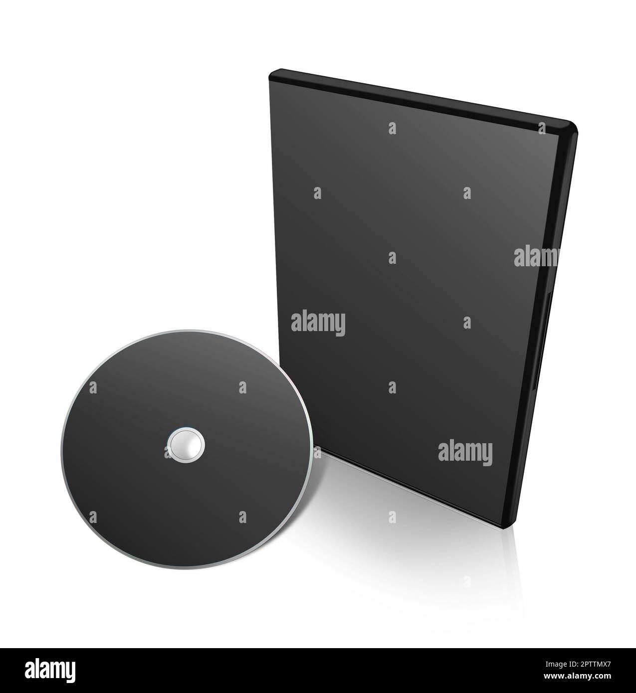 Modèle de boîte de DVD vierge noir pour les présentations et le design. 3D  rendu. Image générée numériquement. Isolé sur fond blanc Photo Stock - Alamy