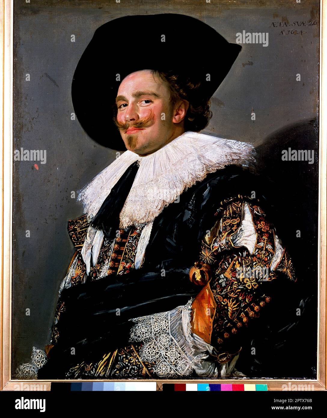 La cavalier riante. Peinture de l'artiste néerlandais Frans Hals. 1624. Wallace Collection. Londres. Banque D'Images