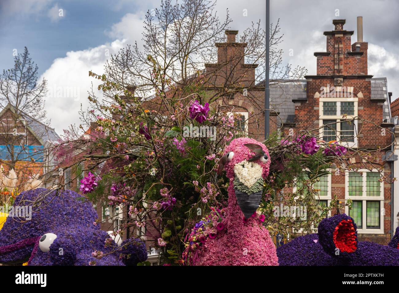 23 avril 2023 Haarlem, pays-Bas, Détails de la traditionnelle Fleur Parade sur les véhicules à Haarlem Banque D'Images