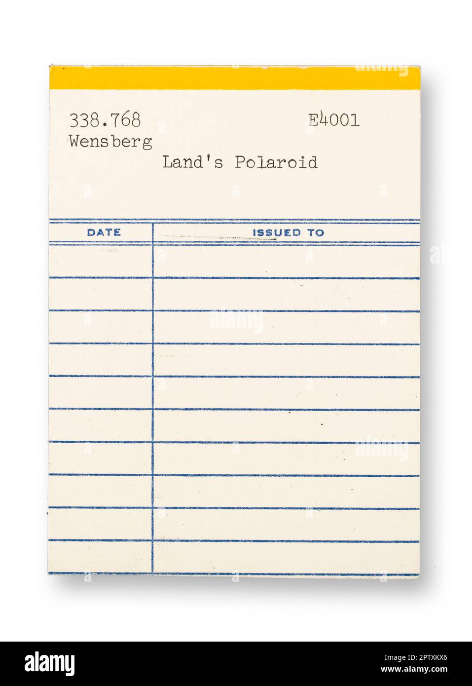 Ancienne carte de bibliothèque Banque D'Images