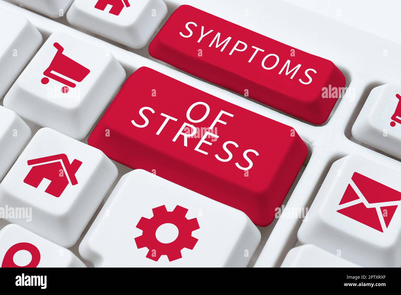 L'écriture affichant des symptômes de stress, vue d'ensemble d'entreprise servant de symptôme ou de signe en particulier de quelque chose de indésirable Banque D'Images